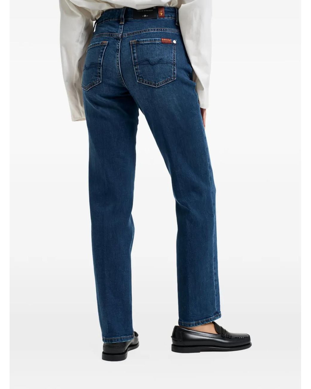 7 For All Mankind Blue Calie Straight Jeans