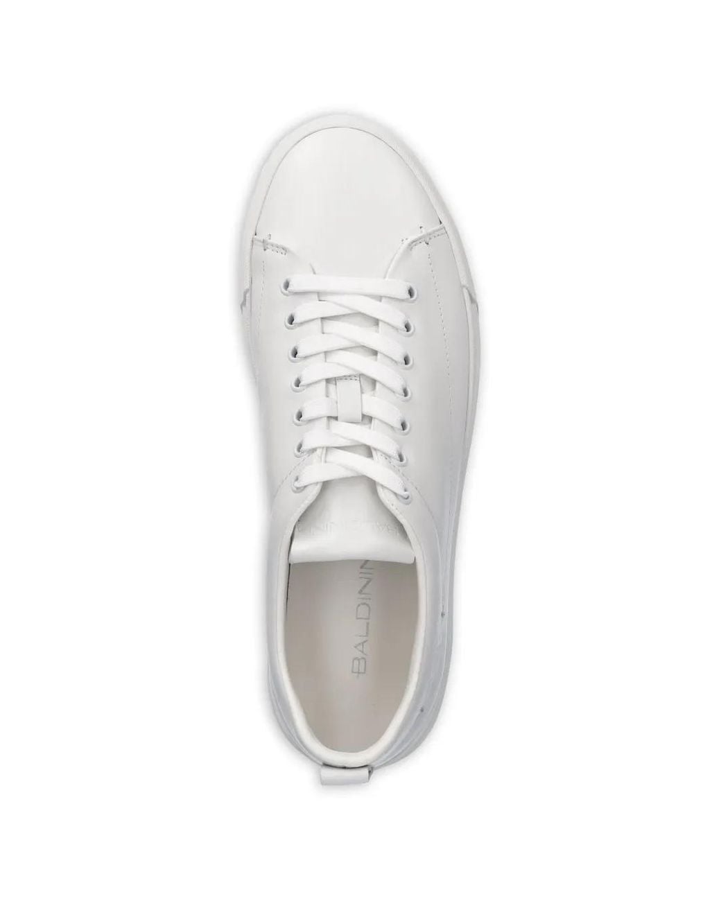 Baldinini White Logo-Embossed Lace-Up Sneakers for men