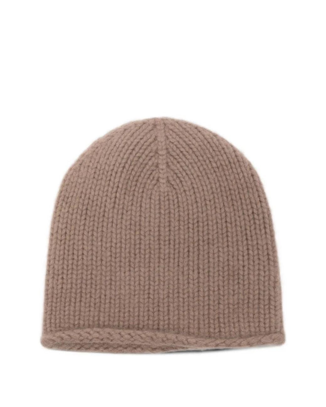 Liska Brown Chunky-Knit Beanie Hat