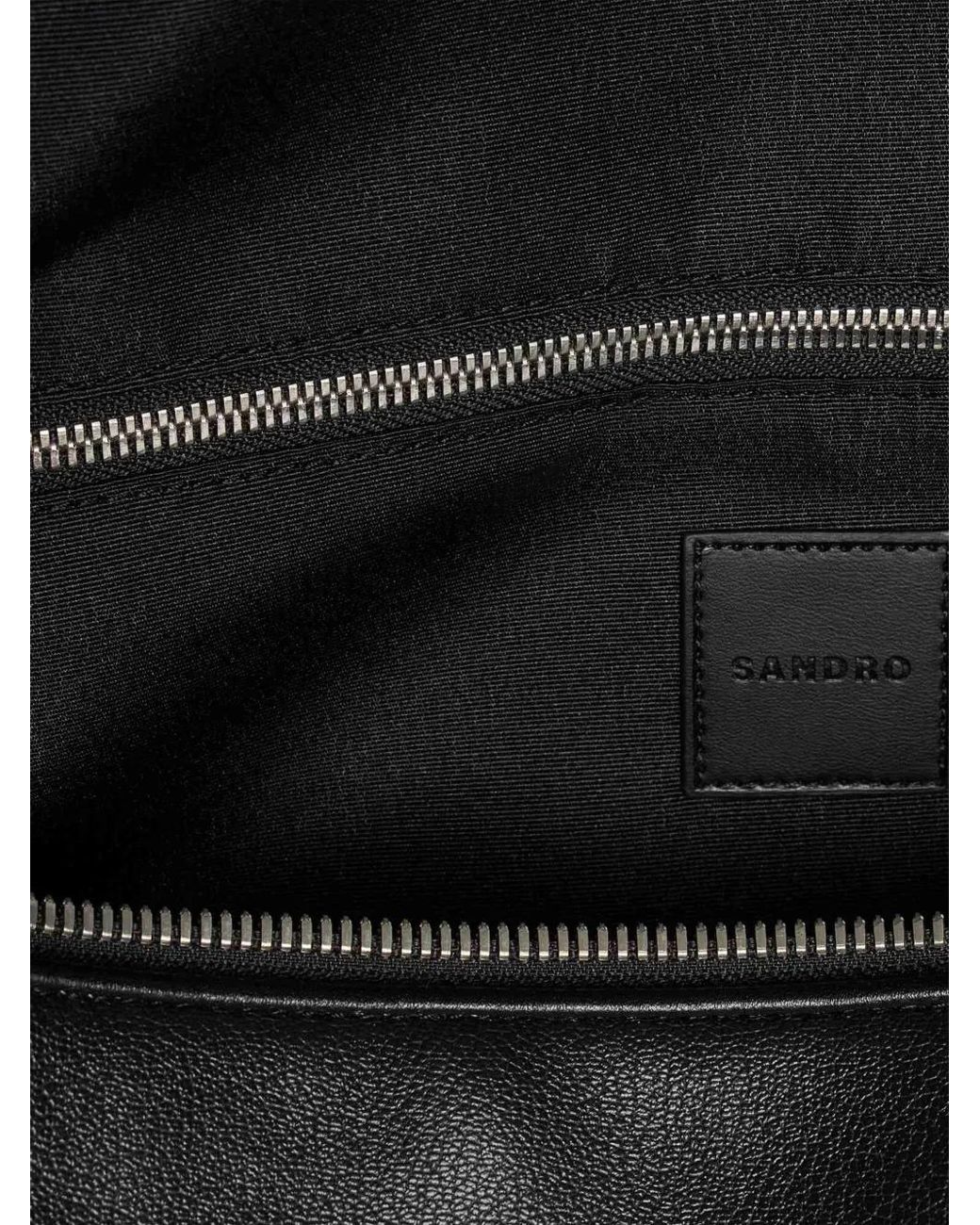 Sandro Black Reconstituted Leather Holdall for men
