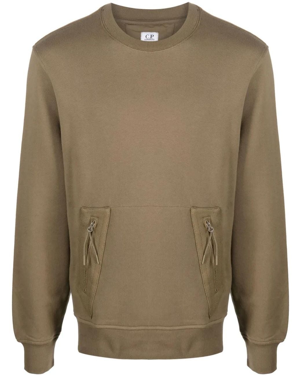 C P Company Green Sleeve-Pocket Crew-Neck Sweatshirt for men
