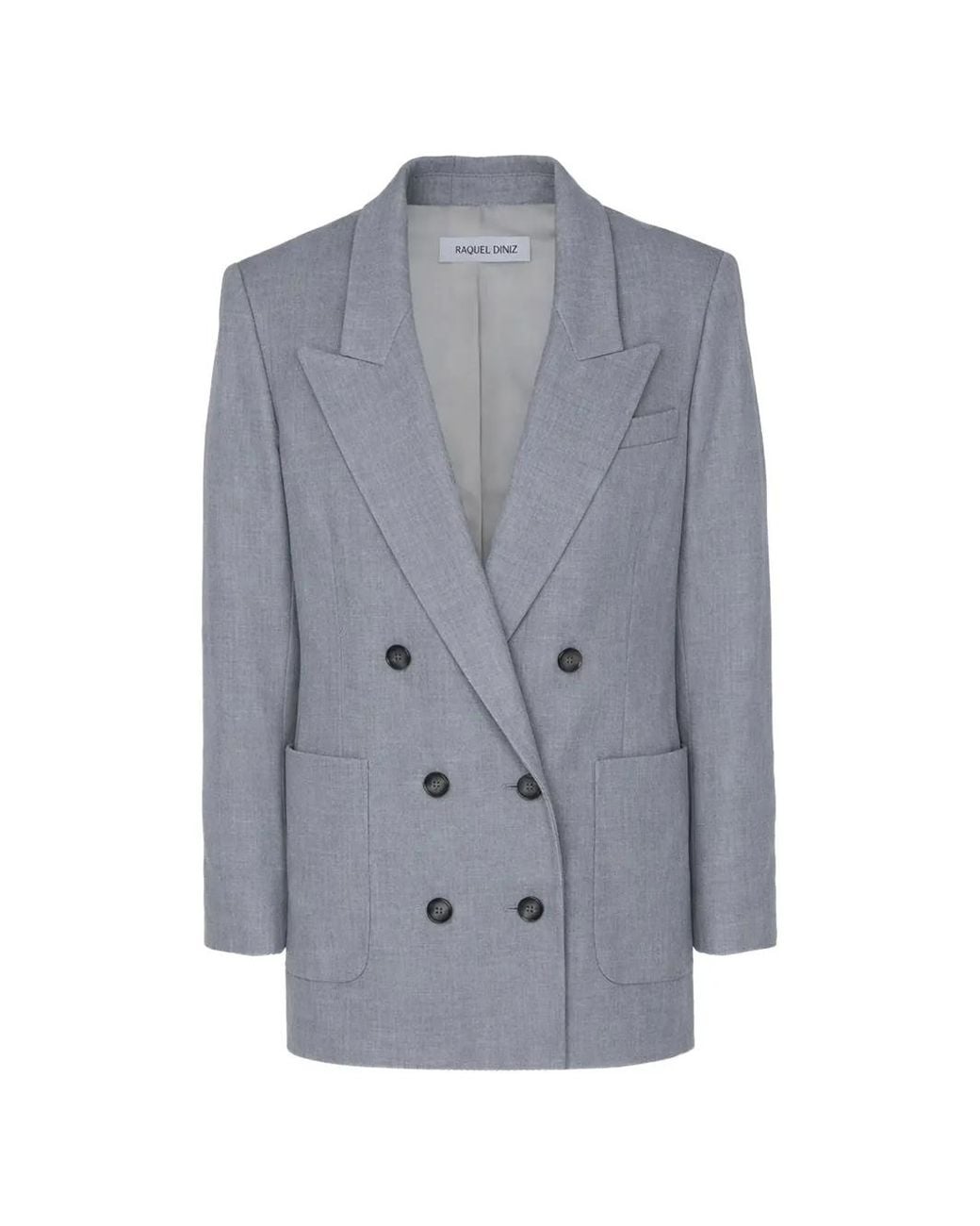 Raquel Diniz Gray Penelope Double-Breasted Jacket