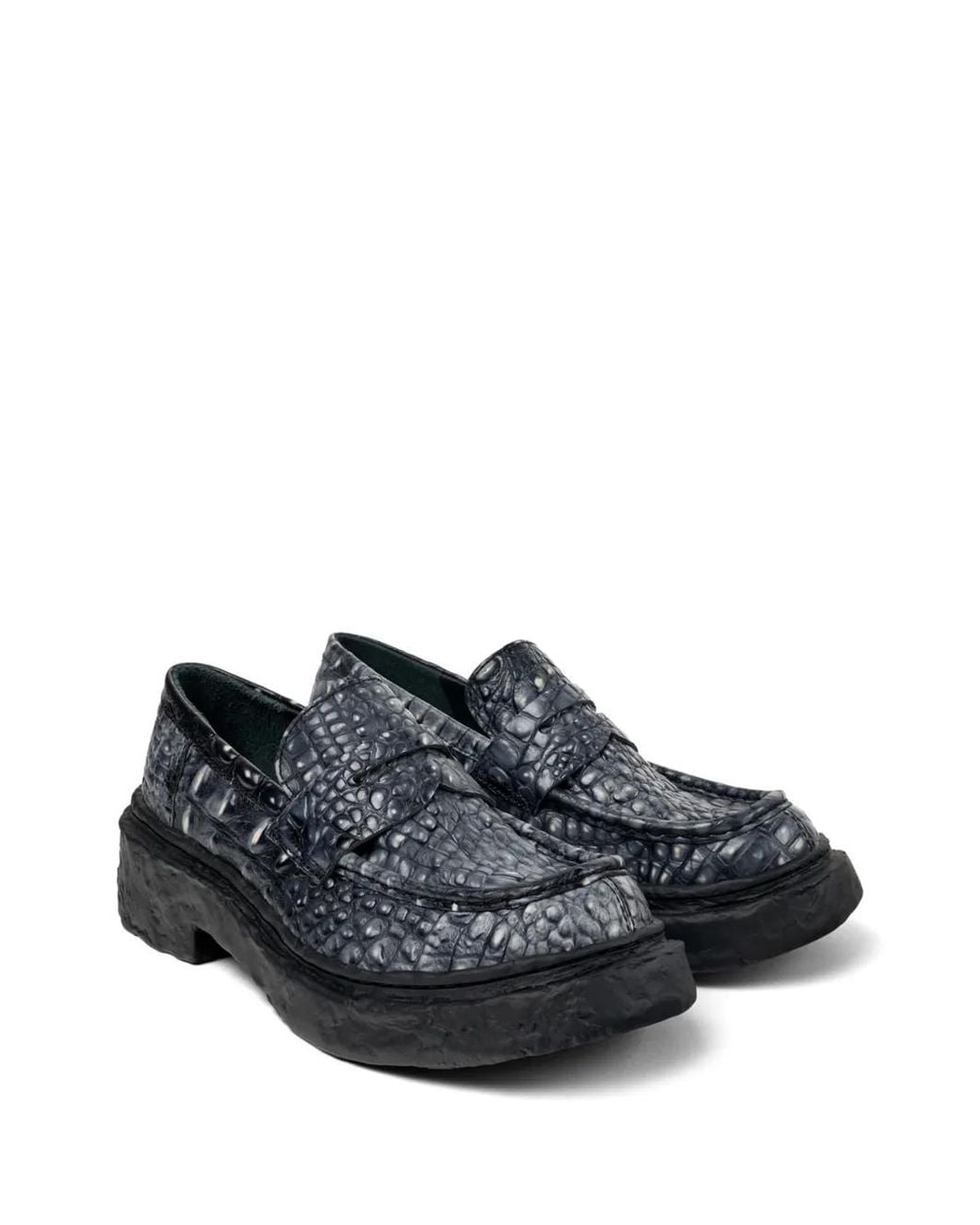 CAMPERLAB Black Vamonos Croc-Effect Leather Loafers