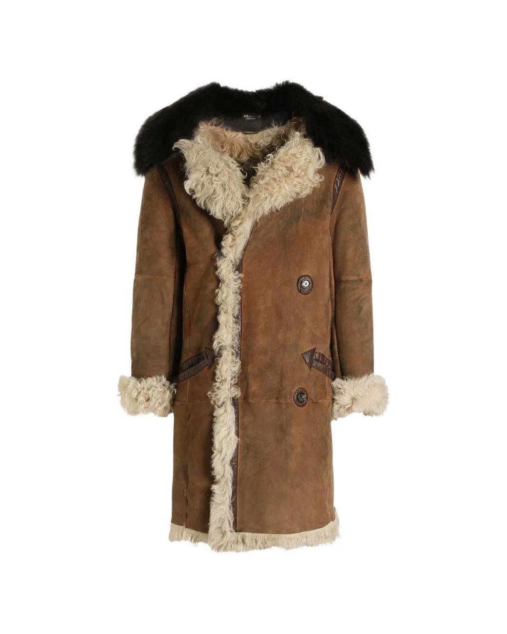 Dolce & Gabbana Blue Shearling Coat for men