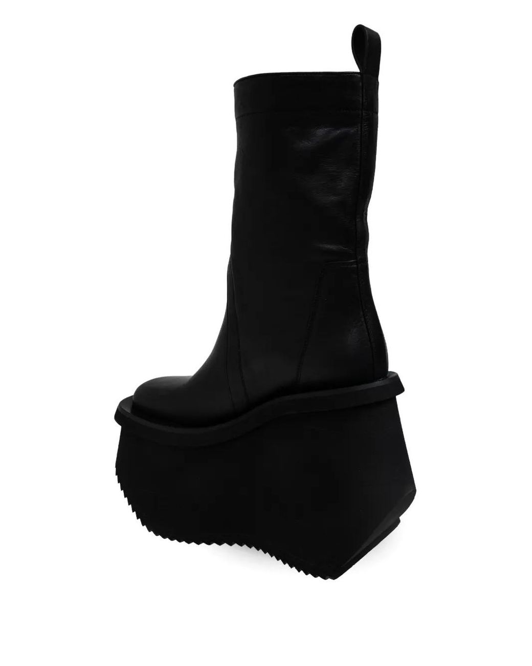 Rick Owens Black 140Mm Platform Leather Boots