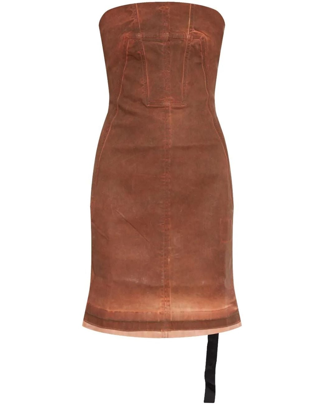 Rick Owens Brown Robe-Bustier En Jean