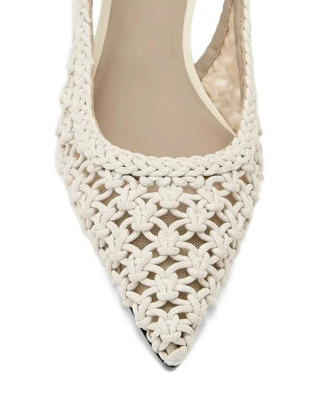 AllSaints Slingback Pointed-Toe Heels in White | Lyst