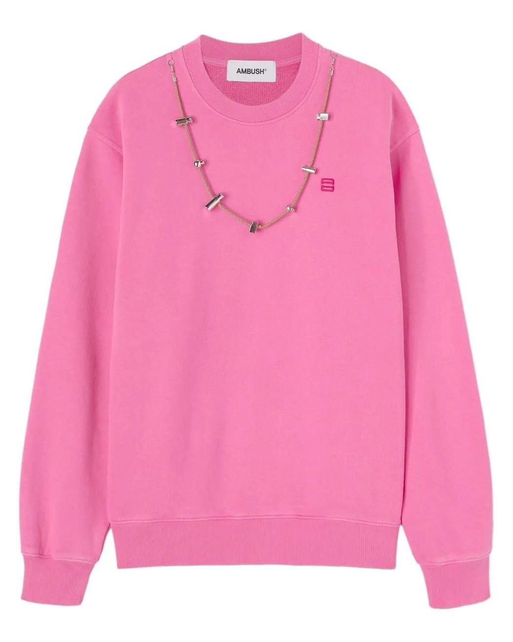 Ambush Pink Stoppers-Chain Crewneck Sweatshirt