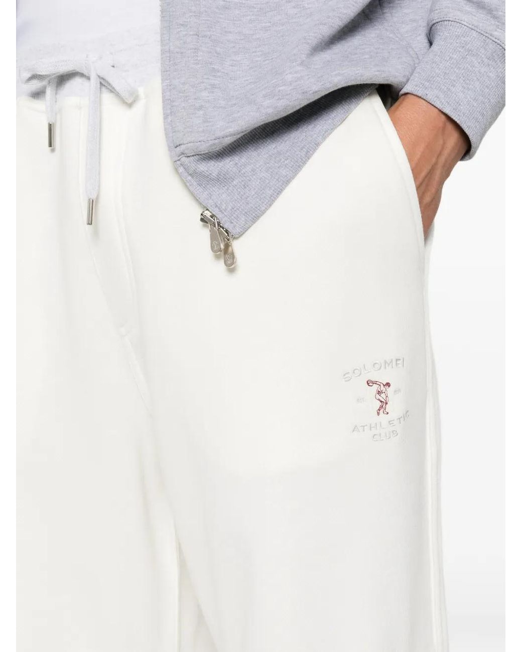 Brunello Cucinelli White Cotton Blend Sweatpants for men