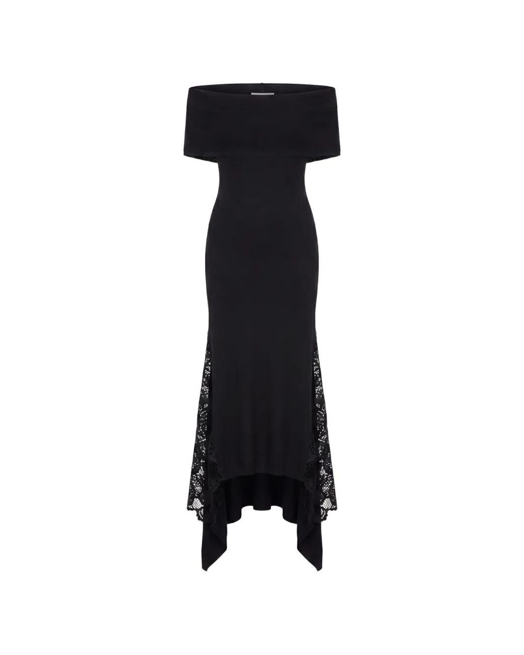 Monse Black Robe Asymétrique À Épaules Dénudées