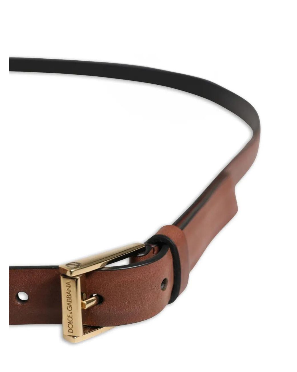 Dolce & Gabbana Brown Logo-Engraved Buckle Belt for men