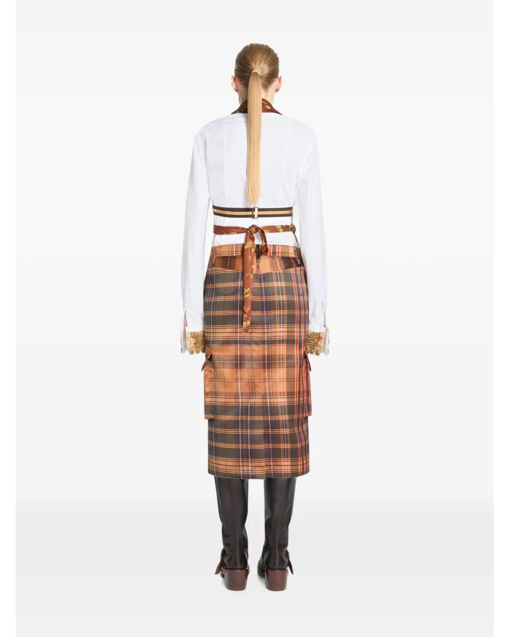 Dries Van Noten Orange Backless Jacquard Top