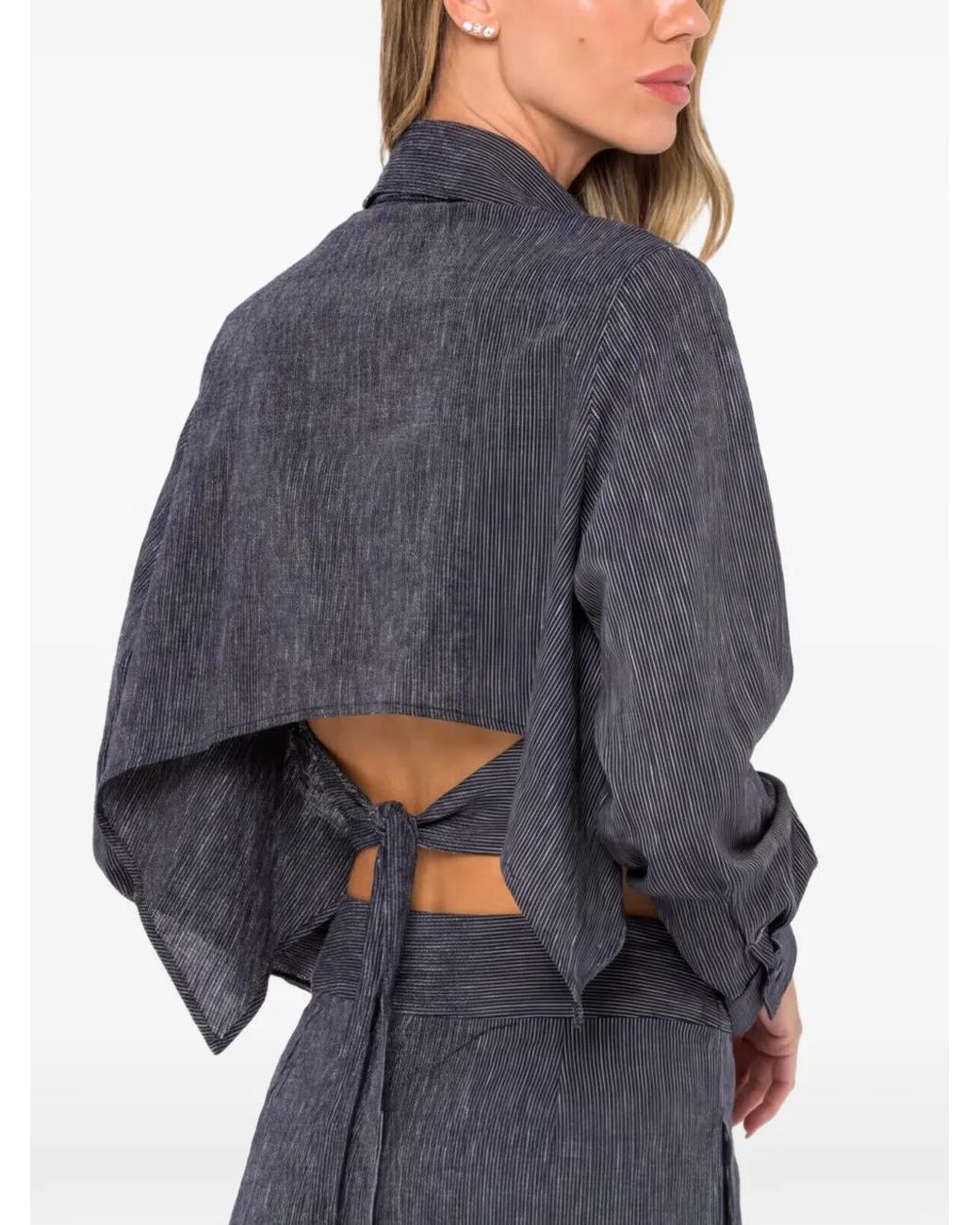 JBQ Blue Rennick Striped Open-Back Shirt