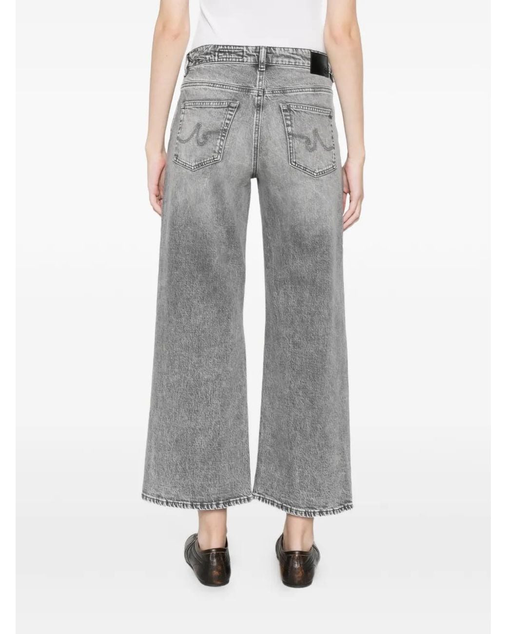 AG Jeans Gray Wide Leg Saige Jeans