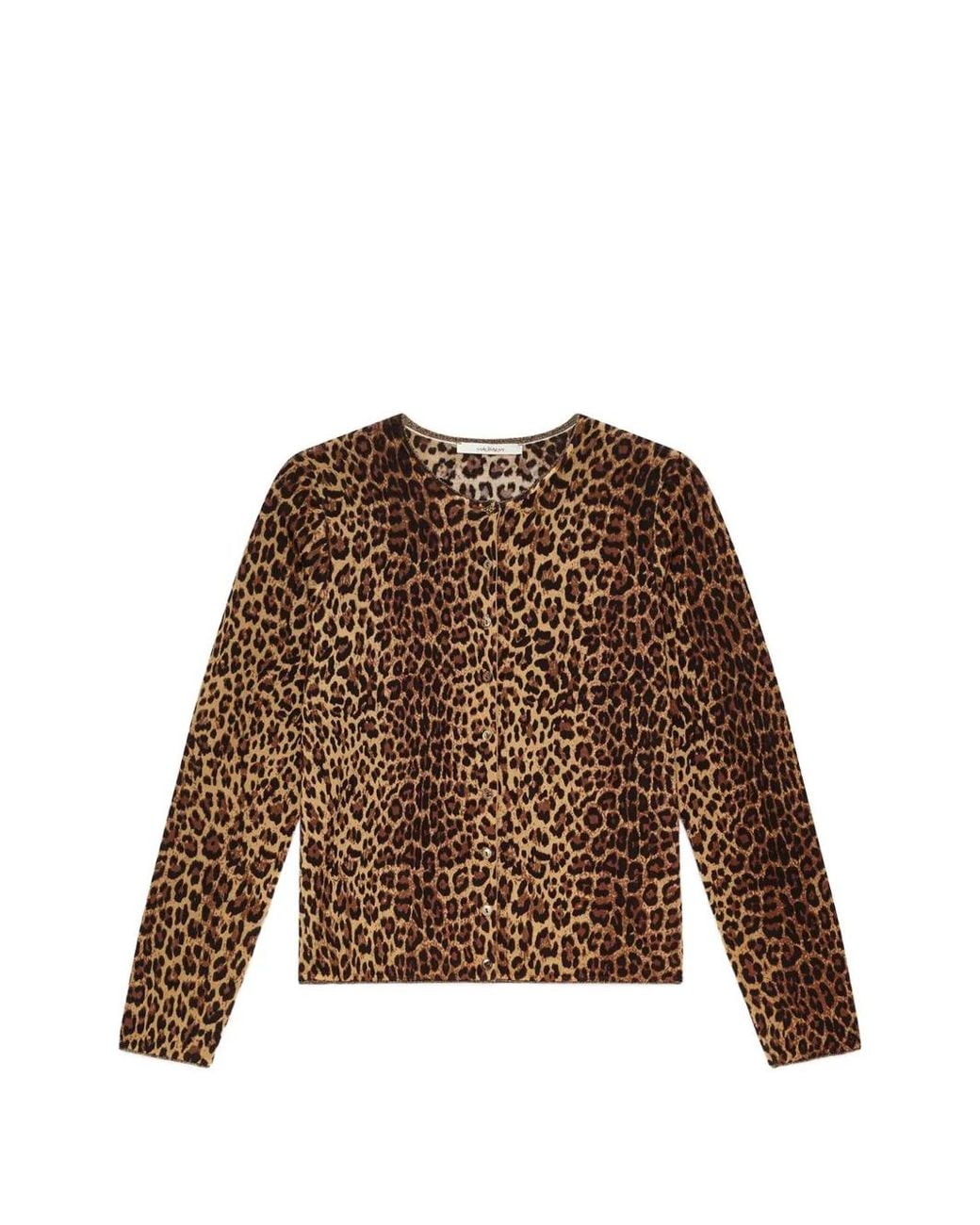 Maliparmi Brown Leopard-Print Wool Cardigan