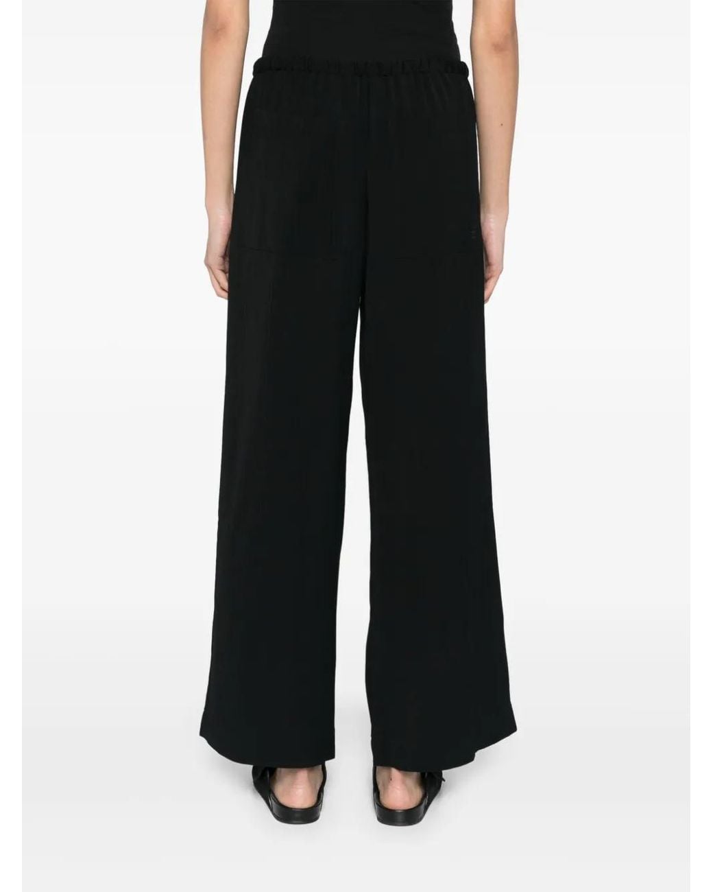 Totême Black Wide-Leg Trousers