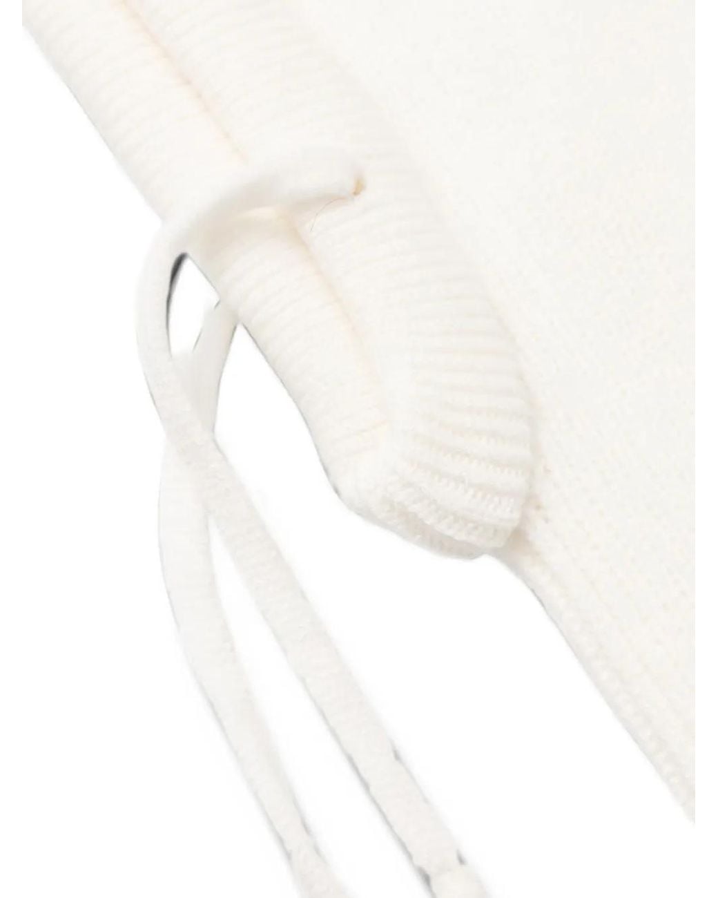 Colmar White Ribbed-Knit Drawstring Balaclava