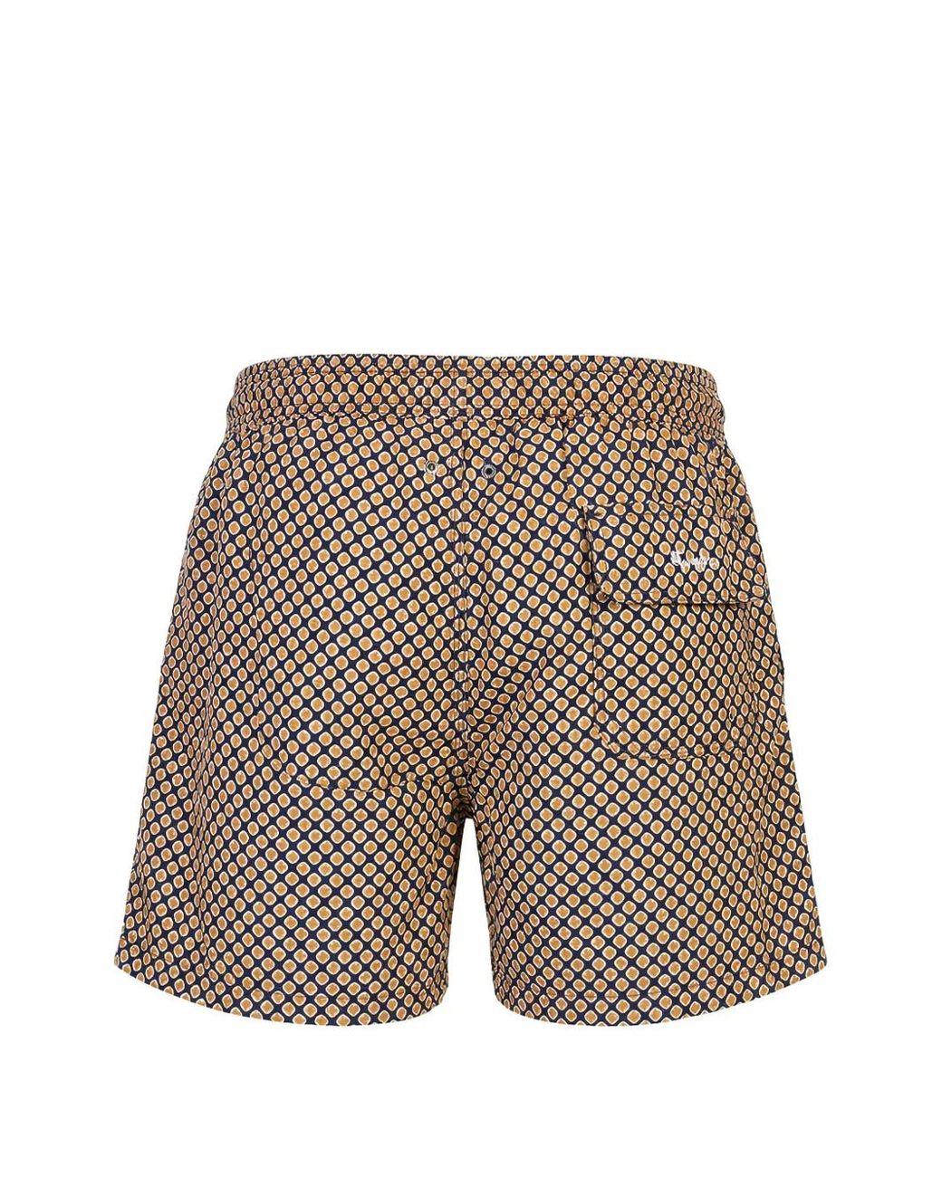 Kiton White Geometric-Print Swim Shorts for men