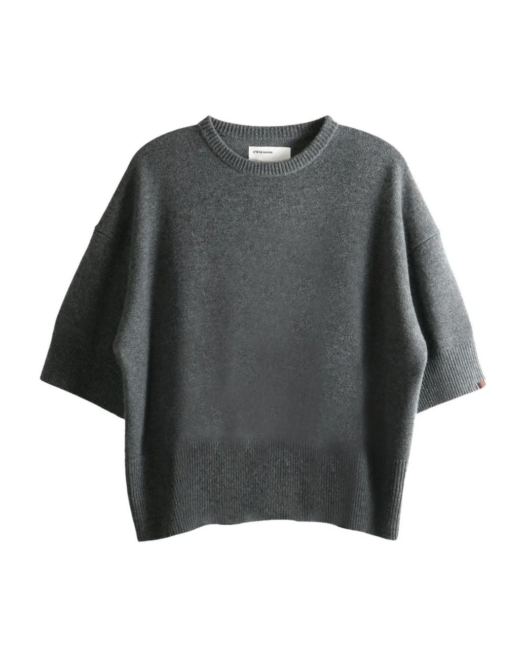 Extreme Cashmere Gray Short-Sleeve Cashmere Jumper