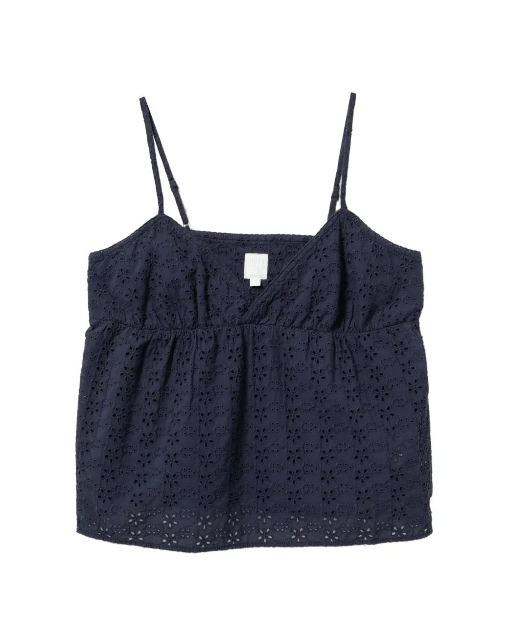 AAPE BY A BATHING AP Blue Broderie-Anglaise Empire-Line Camisole