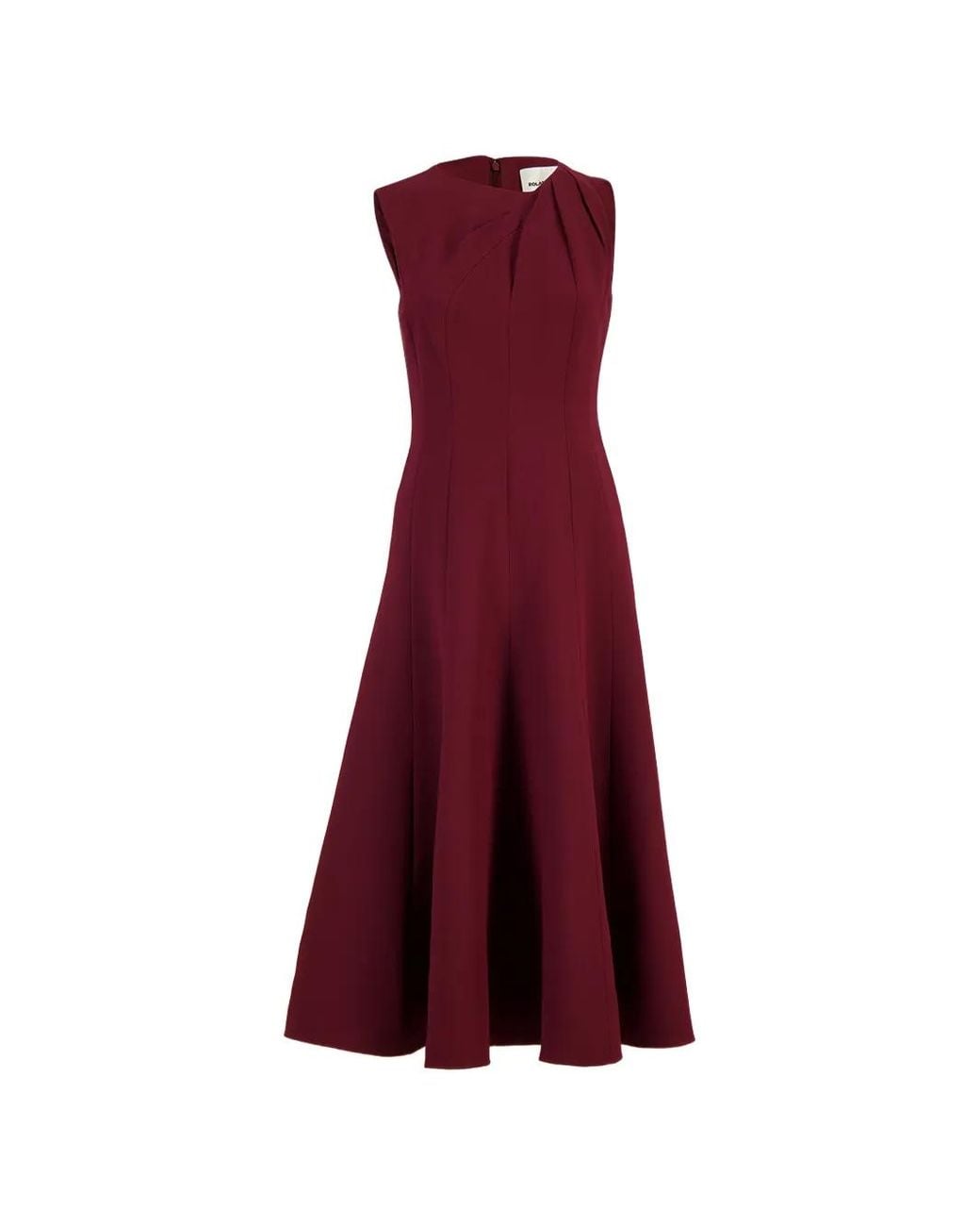 Roland Mouret Purple Draped Asymmetric-Strap Midi Dress
