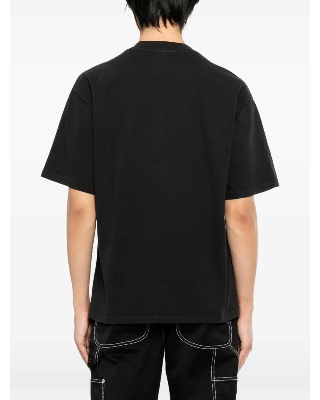 Melt Black Round-Neck Printed T-Shirt for men