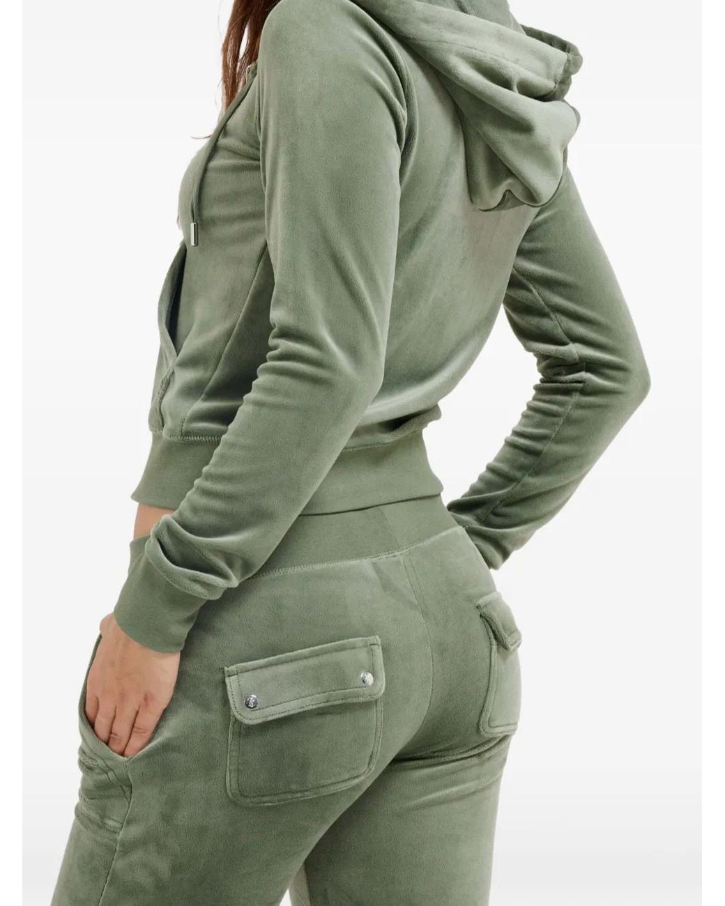 Juicy Couture Green Robertson Velour Hoodie