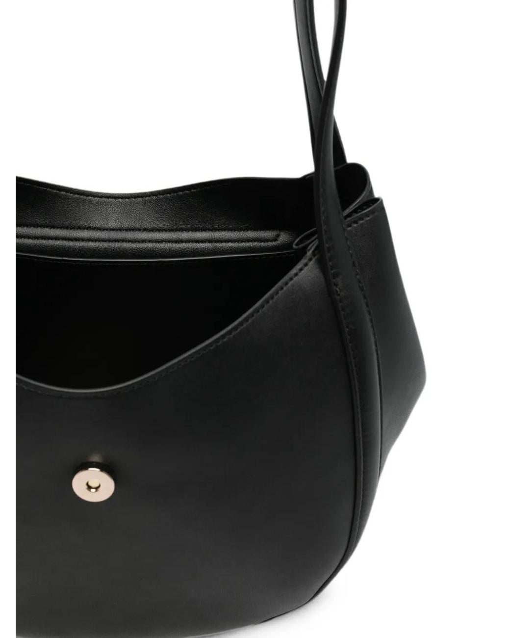 Guess Black Coleen Logo-Plaque Leather Shoulder Bag