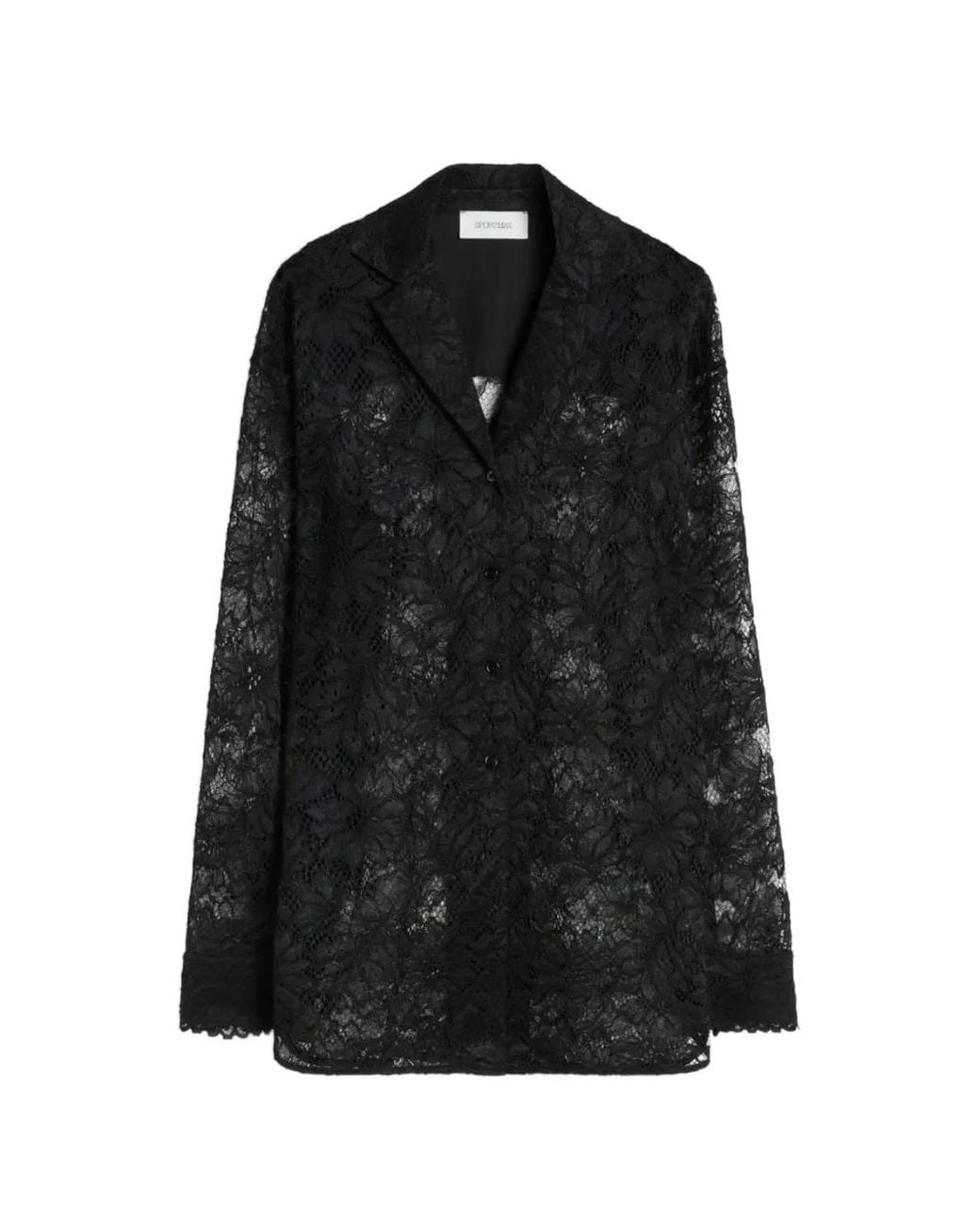 Sportmax Black Floral Lace Shirt