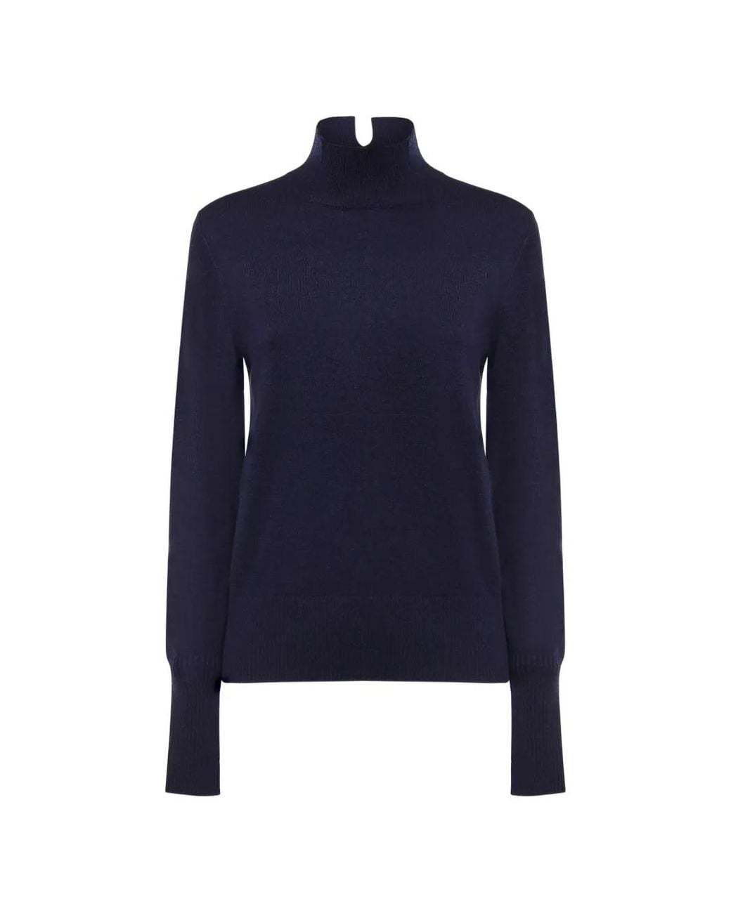 Pinko Blue Wool And Cashmere Turtleneck Sweater