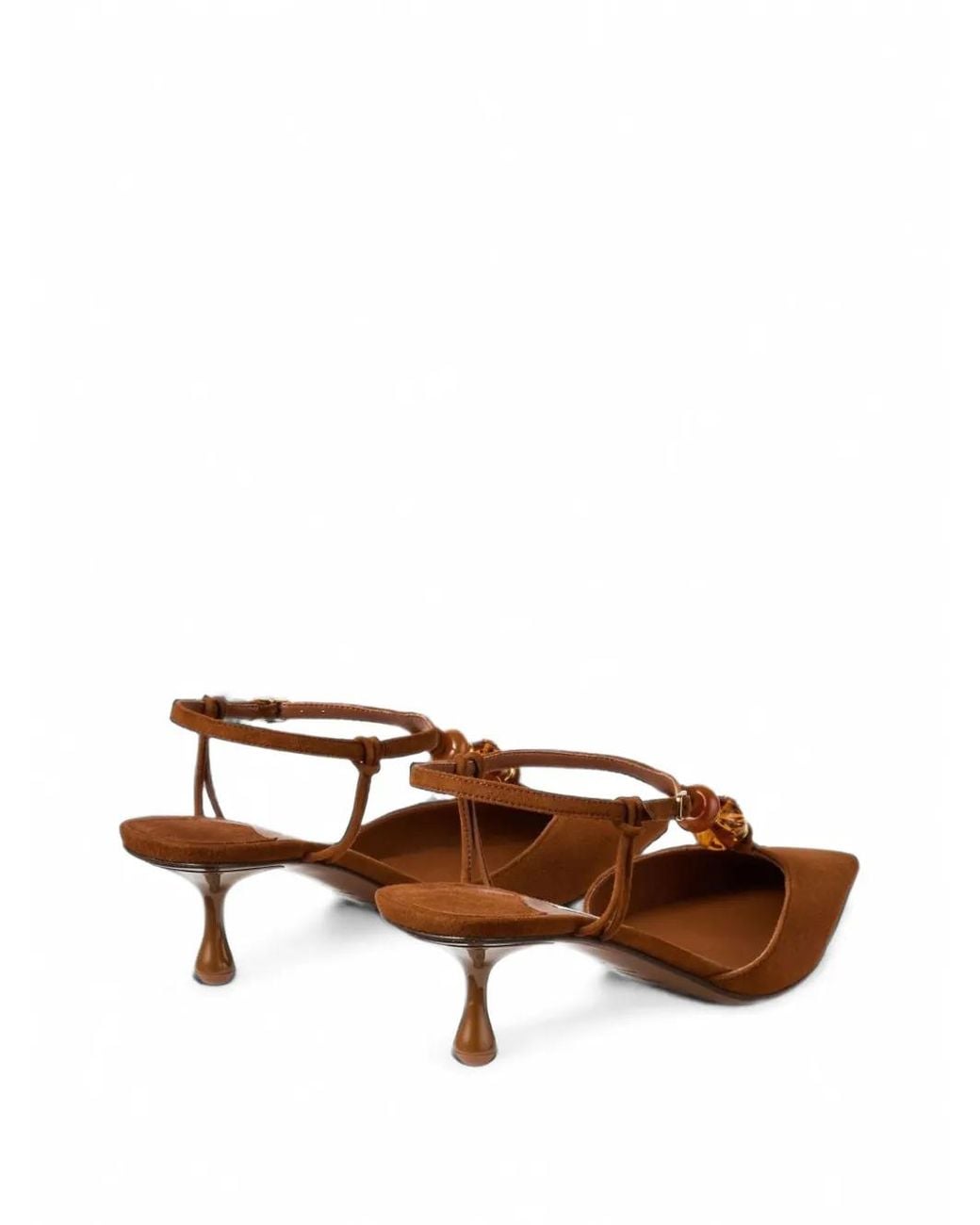 Jimmy Choo Brown Lauri 50 Tan Mix Suede Slingbacks With Beads