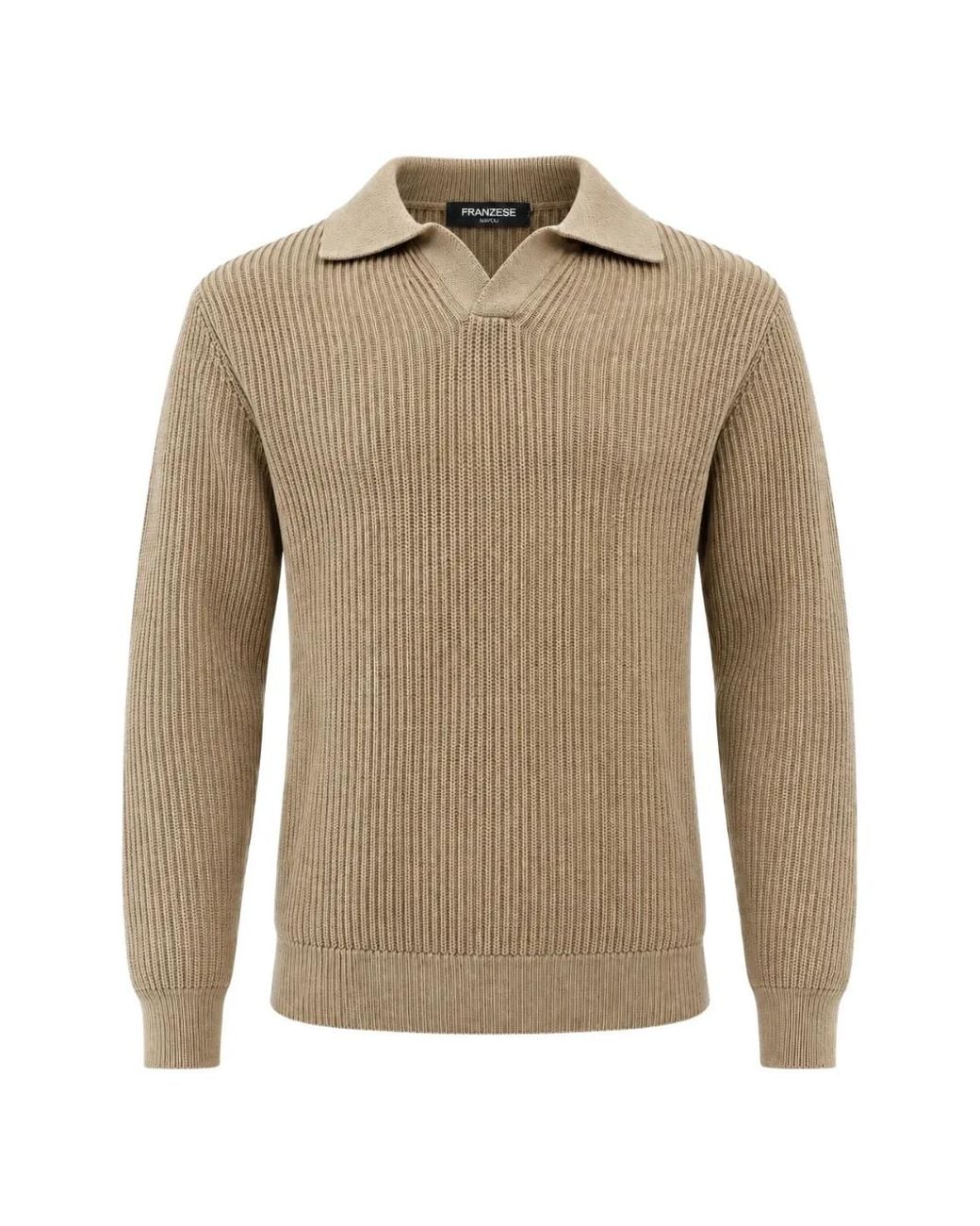 Franzese Collection Natural Steve Mcqueen Rib-Knit Sweater for men