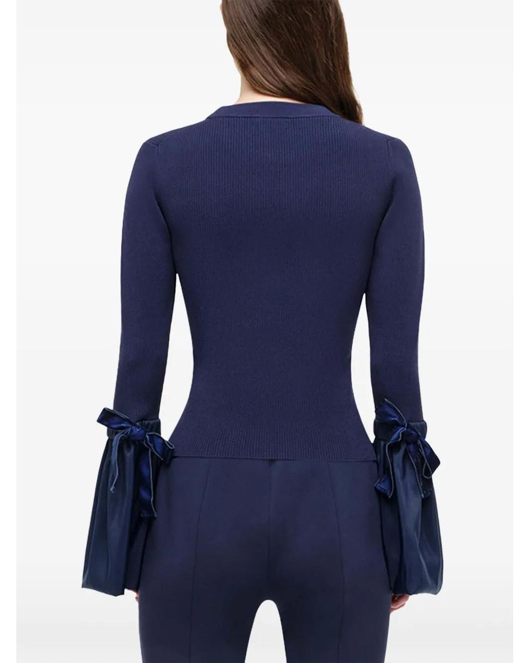 Jonathan Simkhai Blue Agata Taffeta Knitted Top