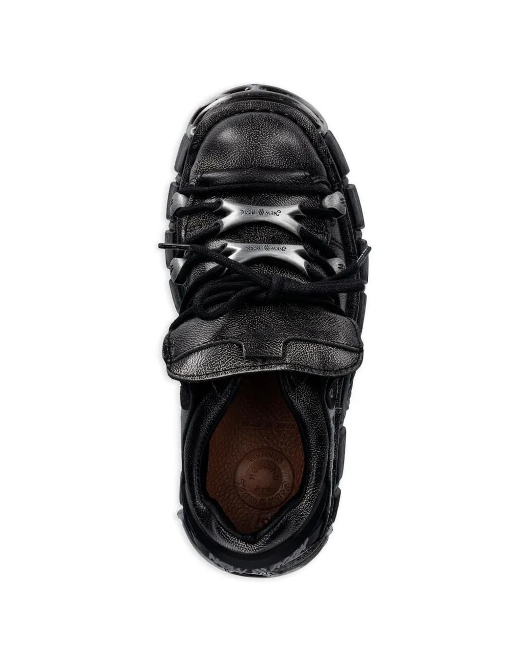 Zapatillas Pulik Old Arena Tower Acero Con Plataforma New Rock de color Black
