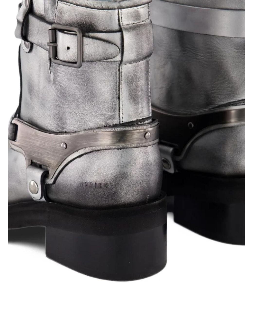 Nubikk Gray Eve Maryn Buckle-Strap Ankle Boots