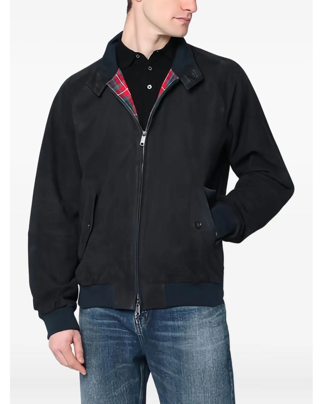Baracuta Black G9 Suede Zip-Up Jacket for men