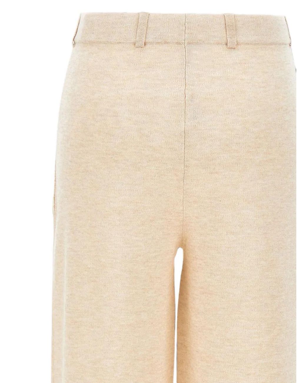 Kangra White Ribbed-Edge Palazzo Pants