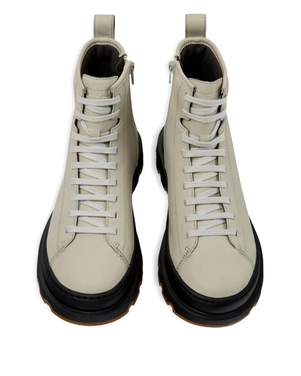 Camper Natural Brutus+ Lace-Up Chunky Sole Ankle Boots