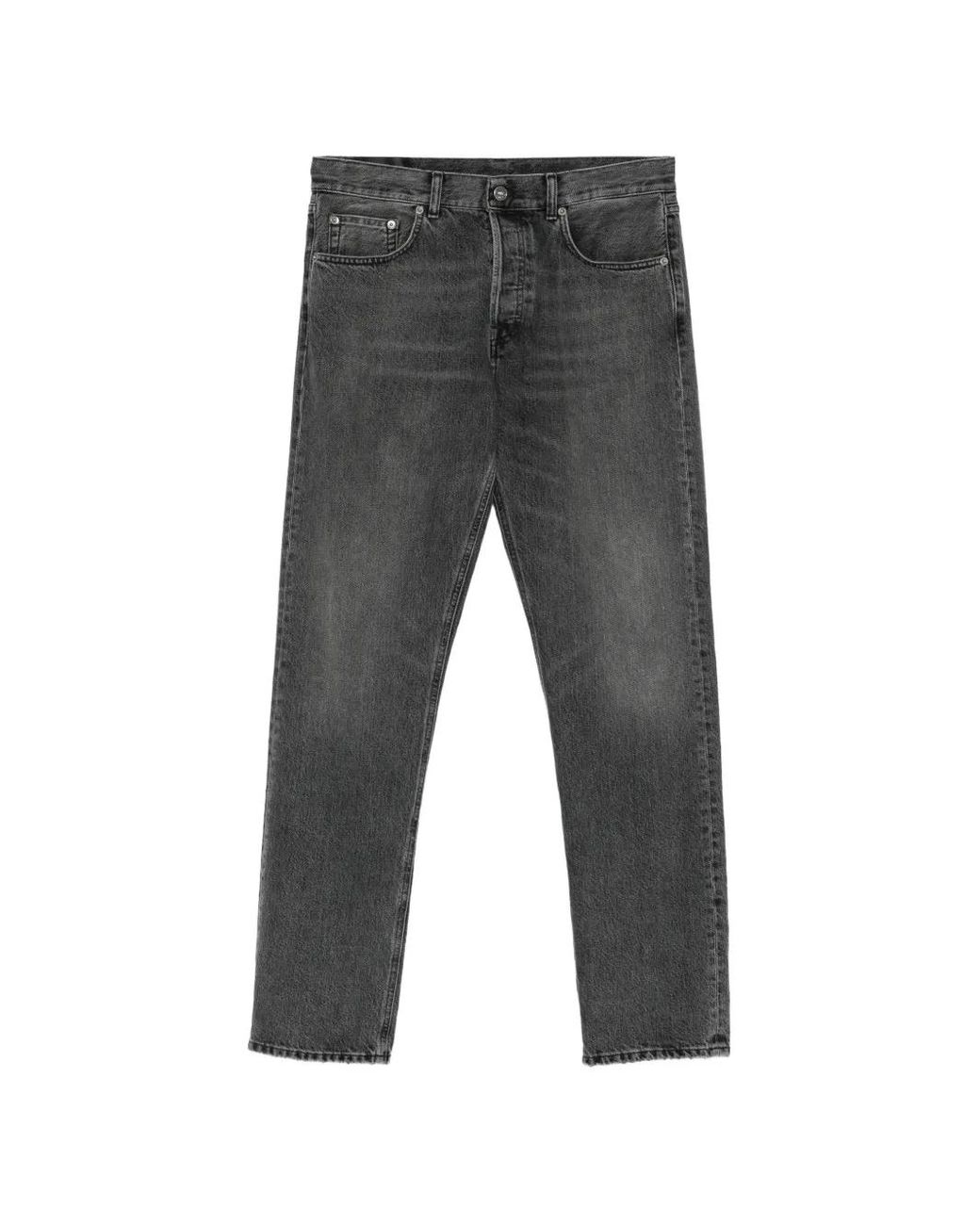 Dondup Gray Faded Straight-Leg Jeans for men