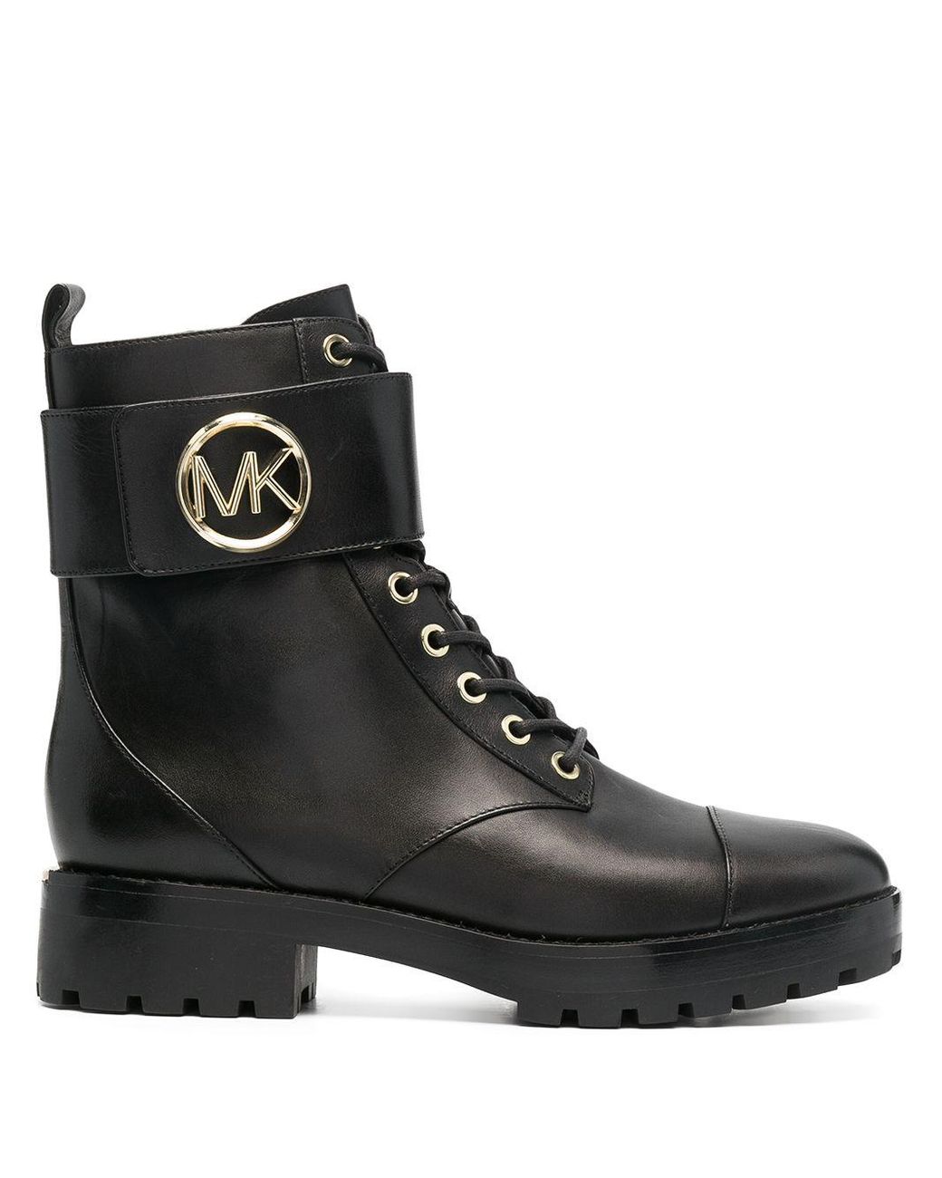 MICHAEL Michael Kors Tatum Leather Combat Boots in Black - Lyst