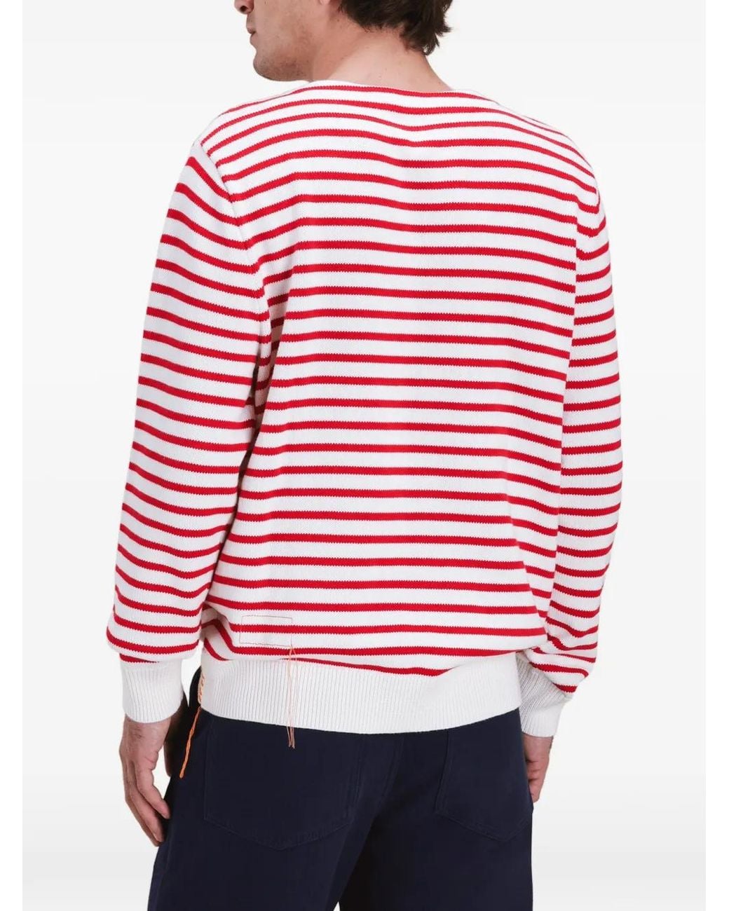 Fortela Red Noha1 Striped Boat-Neck Sweater for men