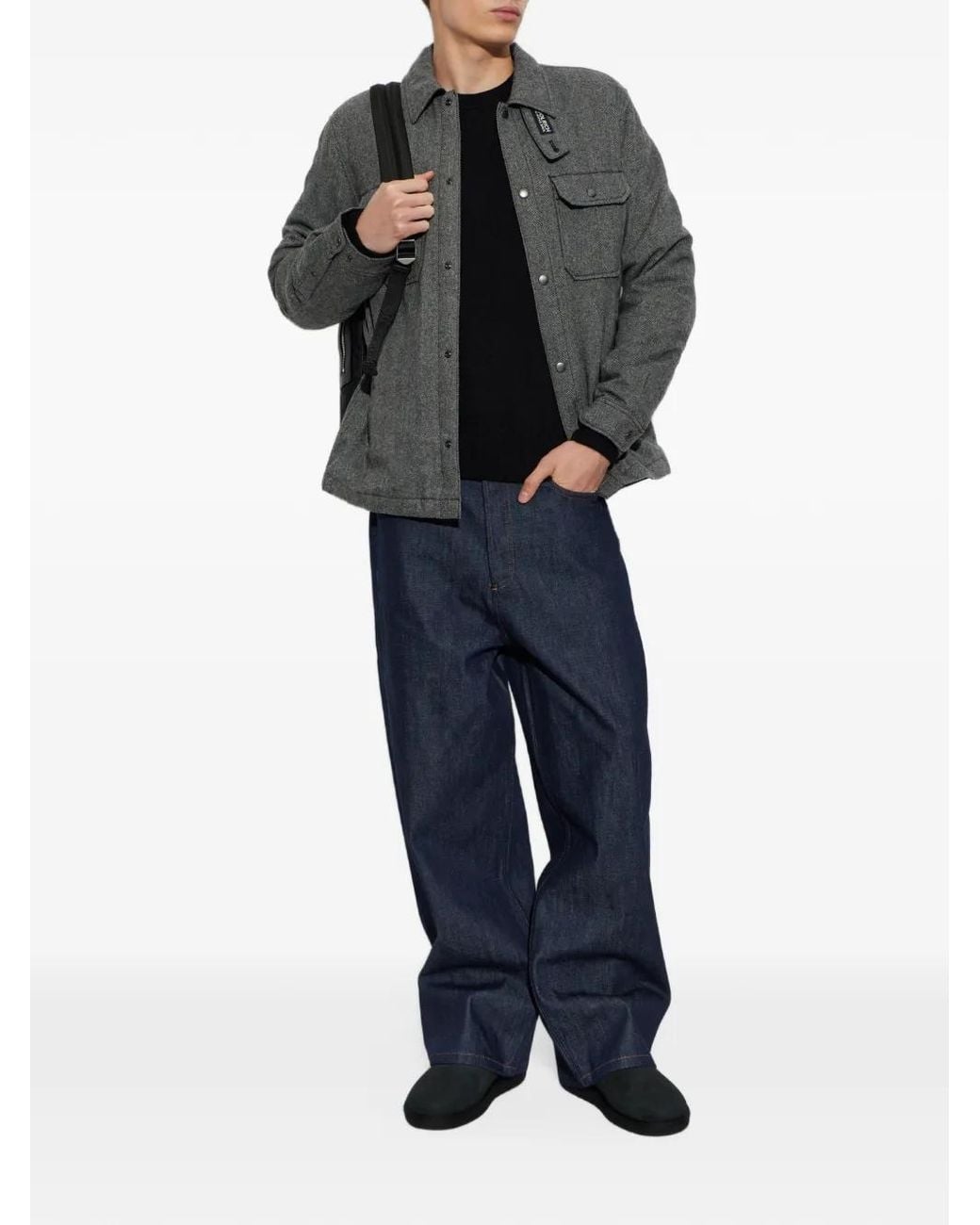 Woolrich Gray Alaskan Herringbone Shirt Jacket for men