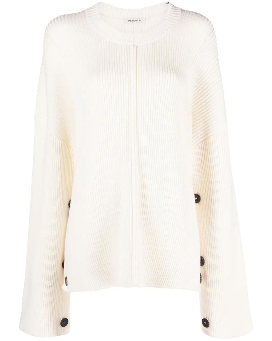 Peter Do White Ribbed-Knit Virgin Wool-Cashmere Blend Jumper
