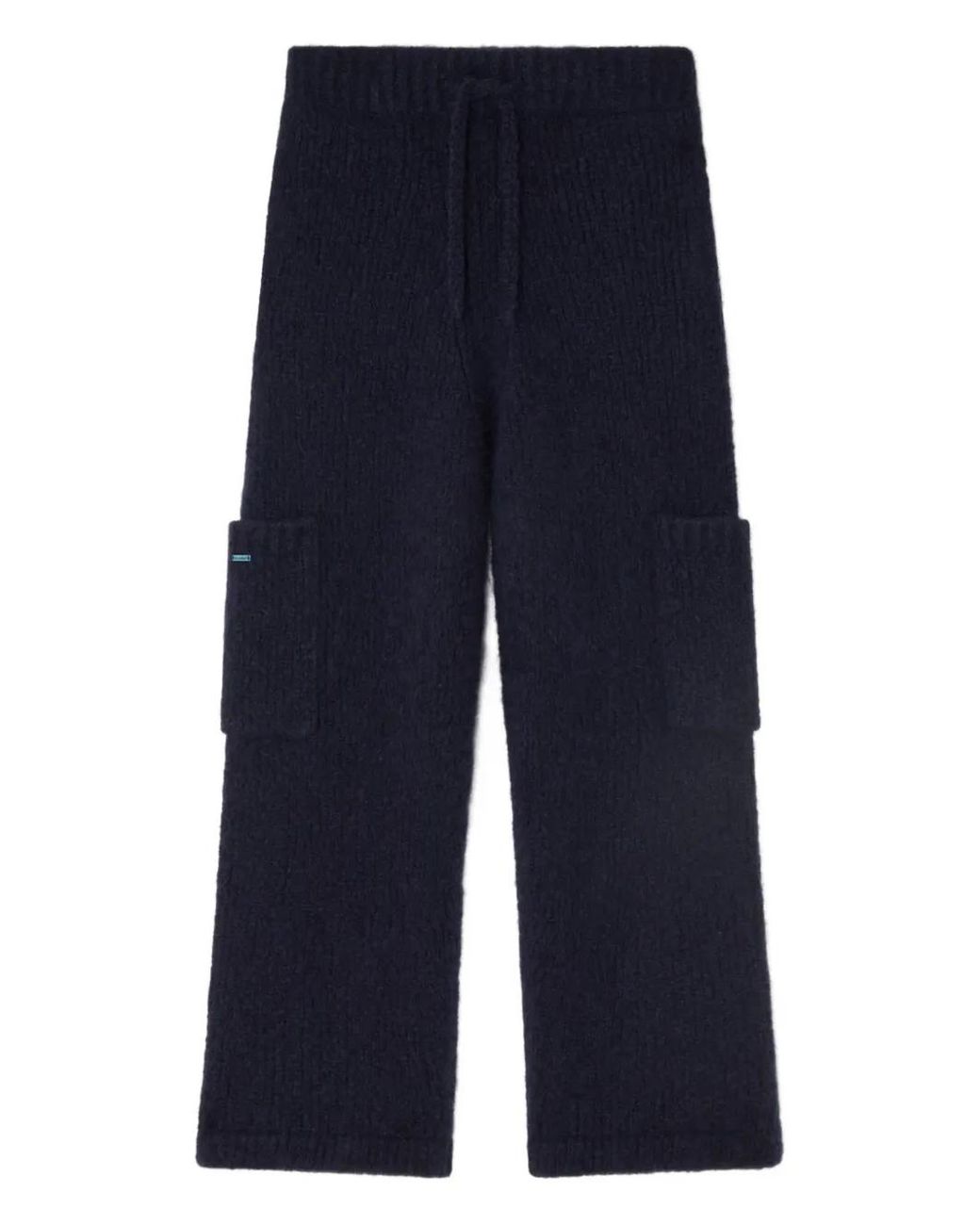 Alanui Blue Patch-Pocket Knitted Trousers for men