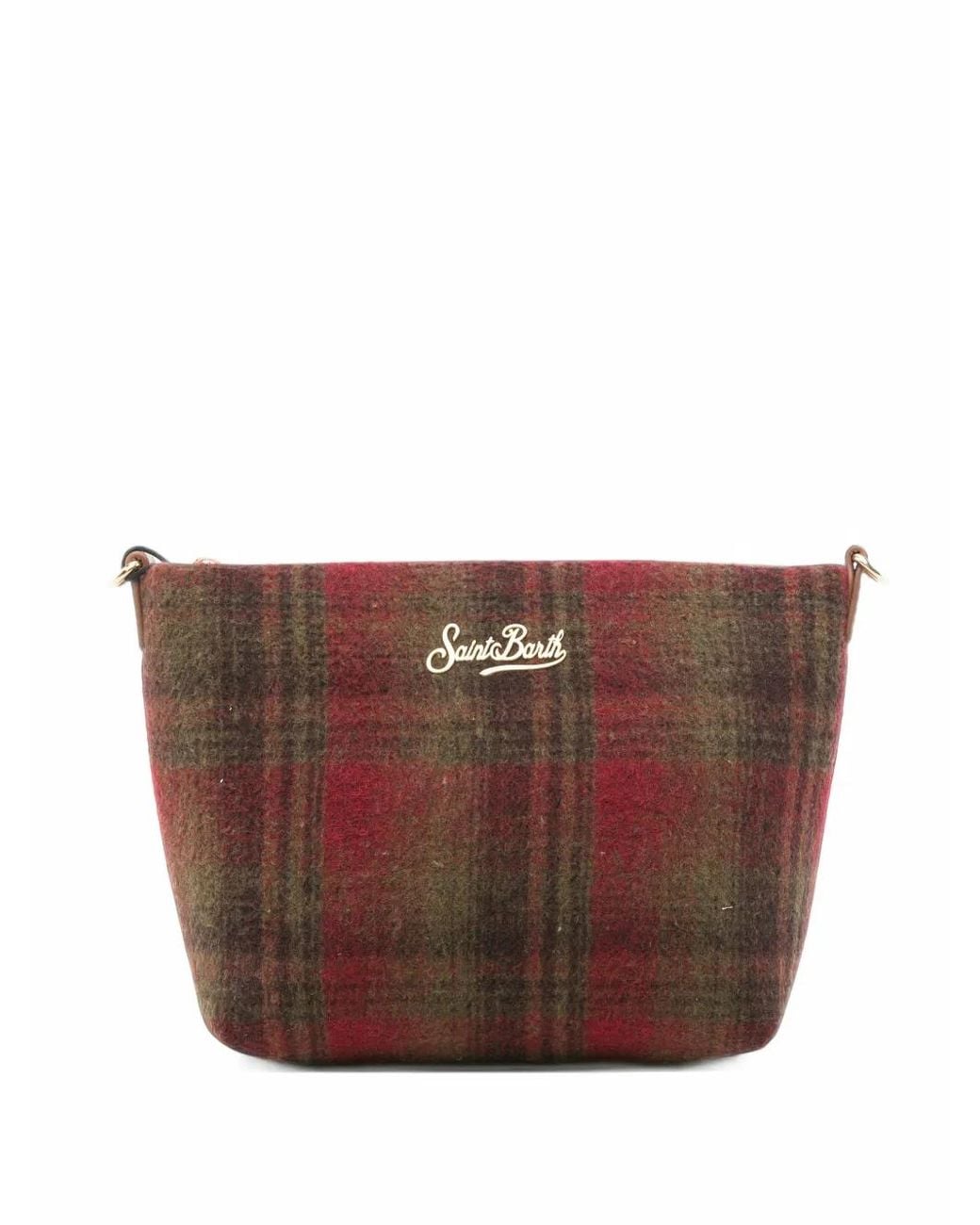 Mc2 Saint Barth Brown Aline Tartan-Check Shoulder Bag