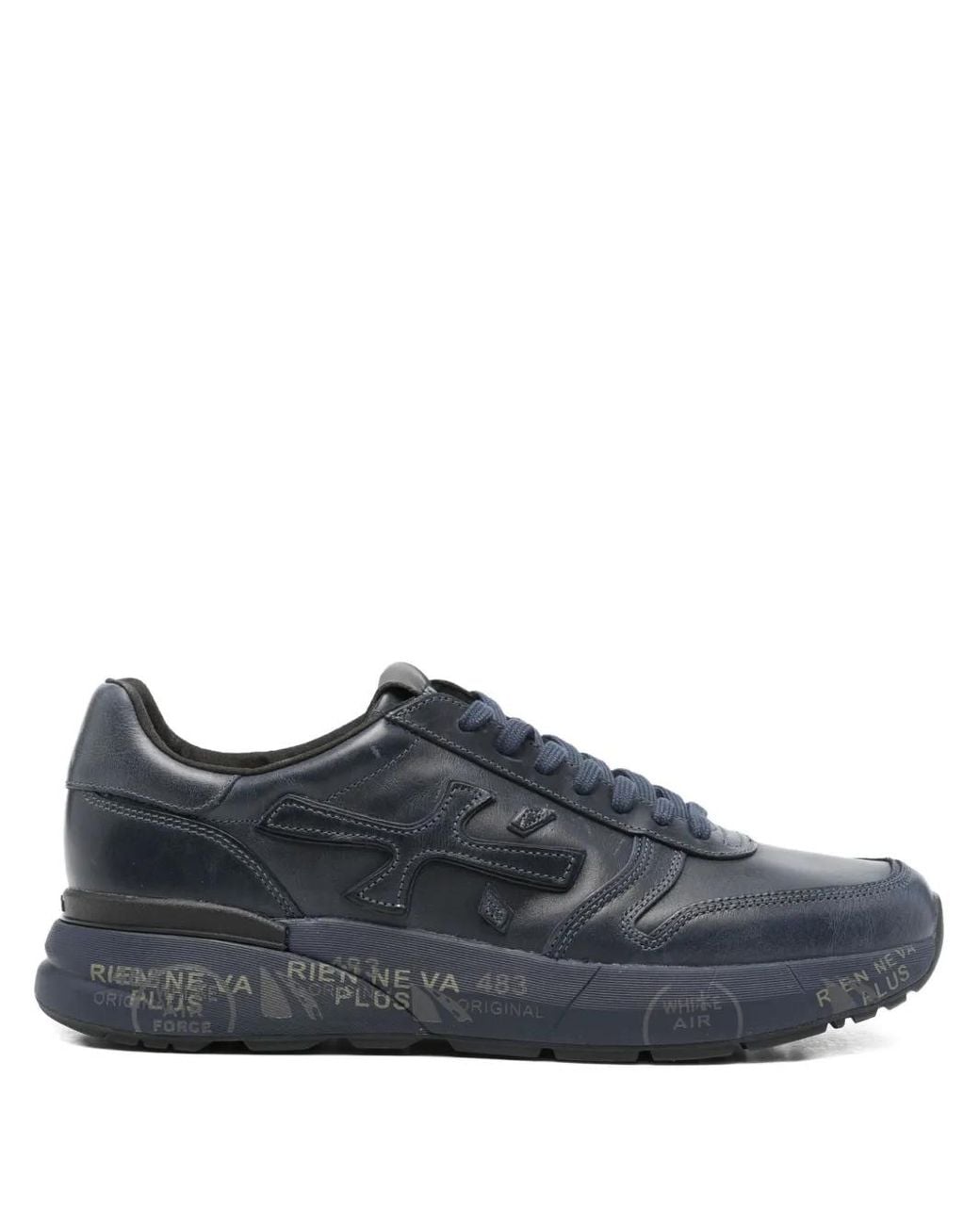 Premiata Blue Mick Leather Low-Top Sneakers for men