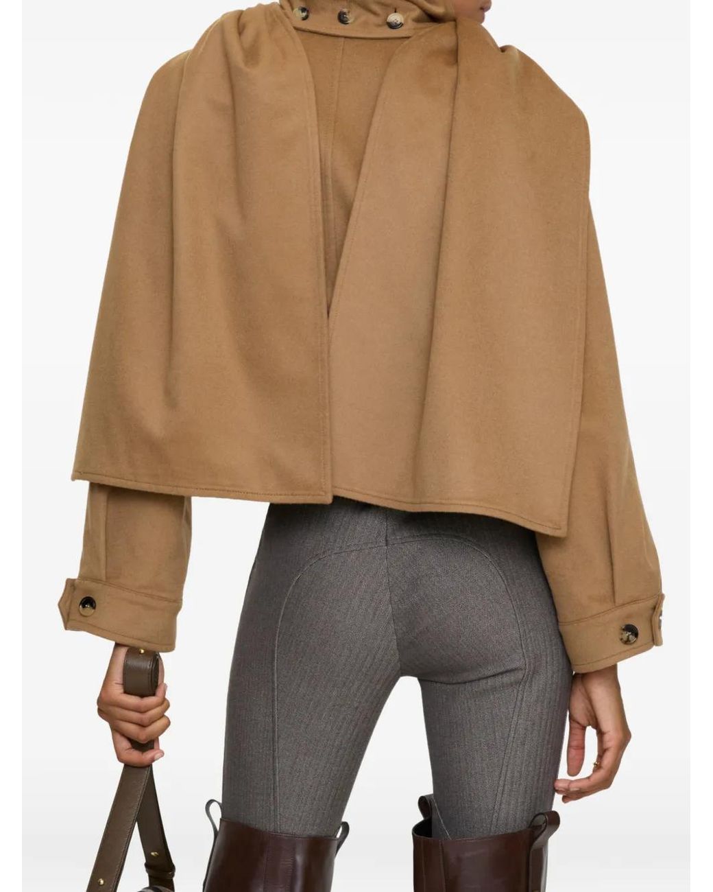 Burberry Brown Detachable Scarf Cashmere Jacket