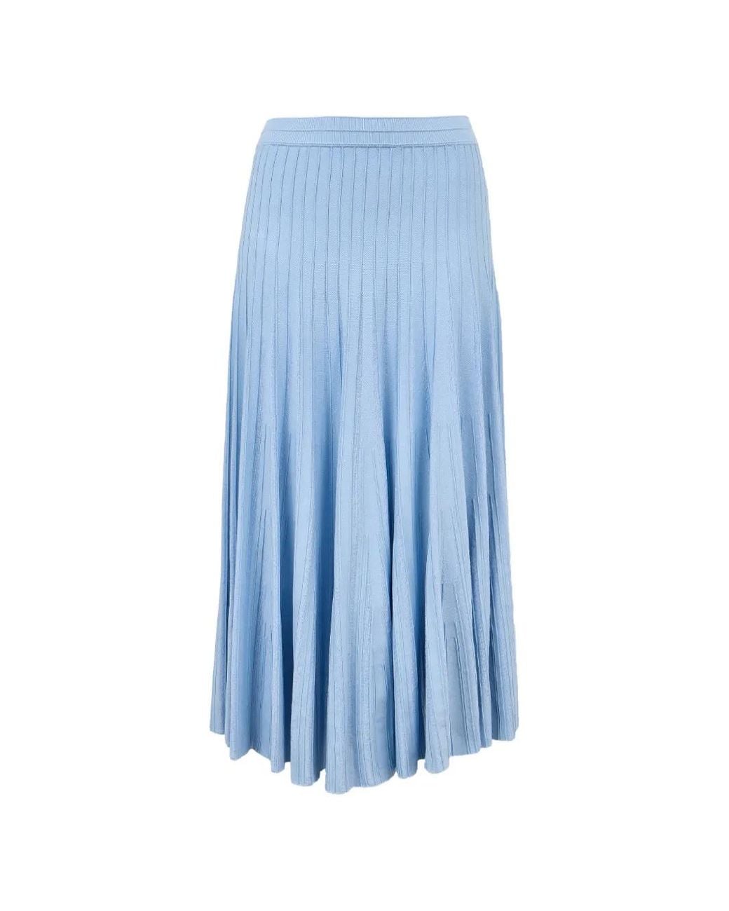 Jonathan Simkhai Blue Margoux Ribbed-Knit Skirt