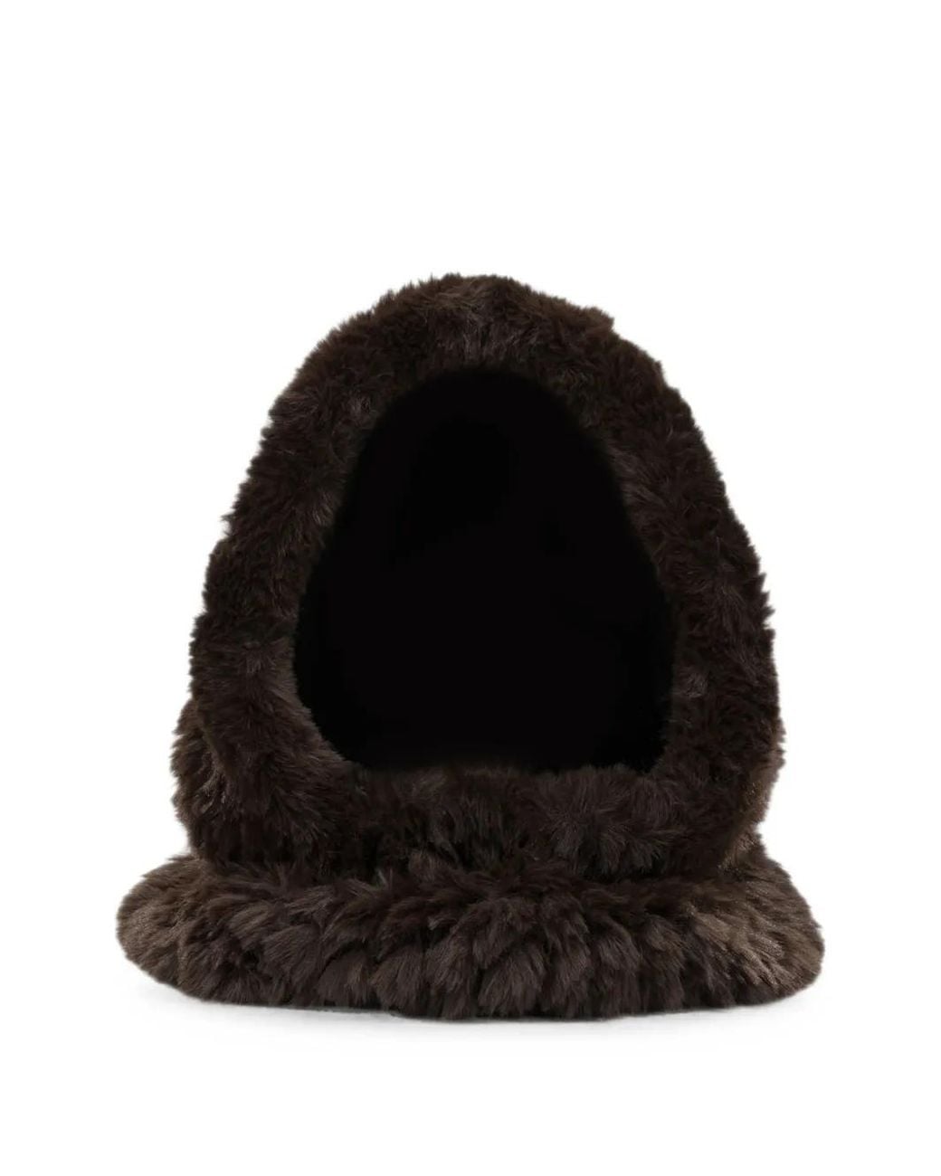 Pinko Black Faux-Fur Balaclava Hat