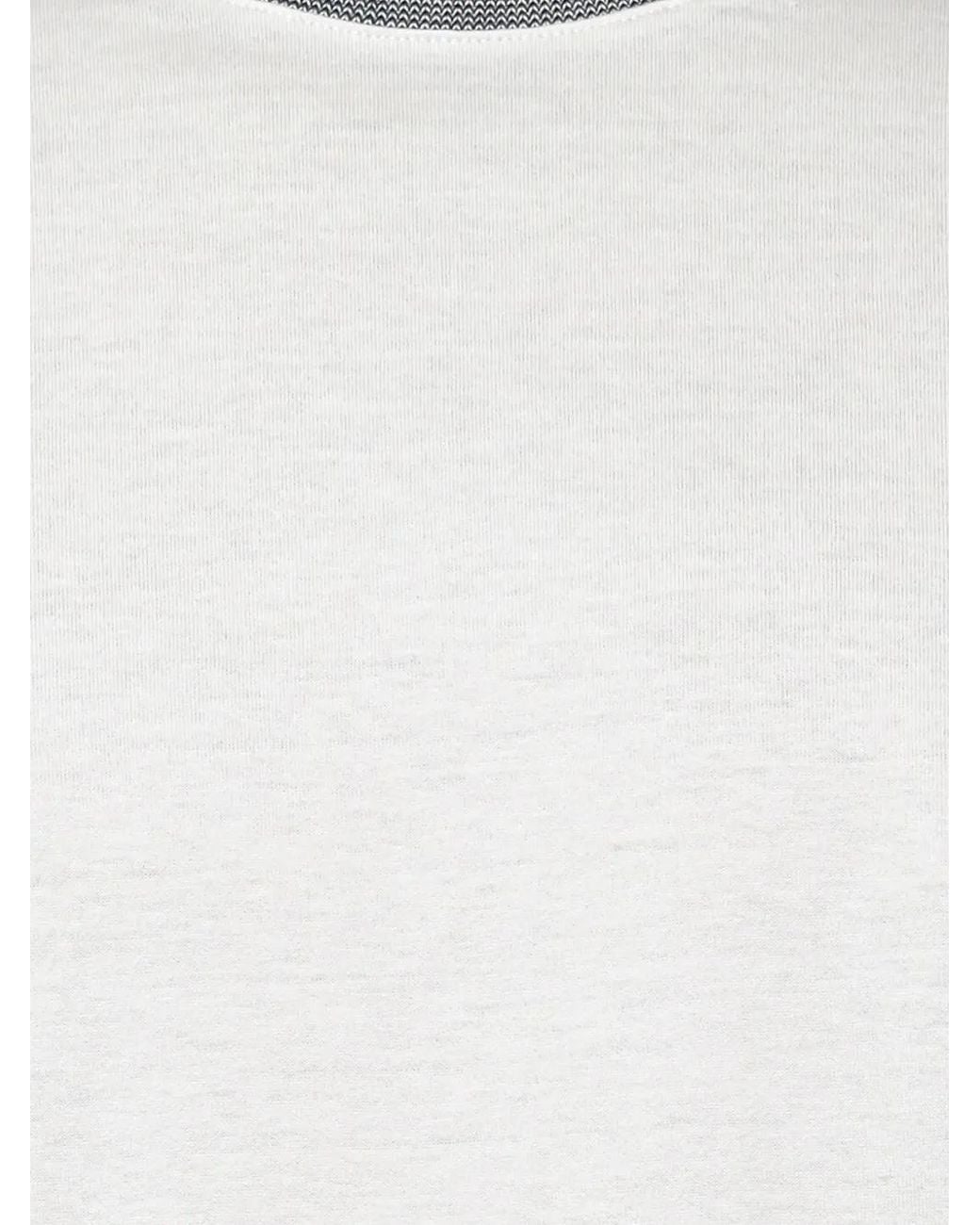 Emporio Armani White Logo-Detail Contrast-Trim T-Shirt for men
